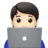Apple design of the technologist: light skin tone emoji verson:ios 16.4