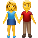 Apple design of the woman and man holding hands emoji verson:ios 16.4