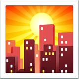 Apple design of the sunset emoji verson:ios 16.4