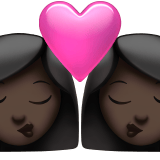 Apple design of the kiss: woman woman dark skin tone emoji verson:ios 16.4