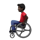 Apple design of the man in manual wheelchair: dark skin tone emoji verson:ios 16.4