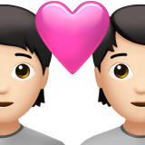 Apple design of the couple with heart: light skin tone emoji verson:ios 16.4