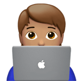 Apple design of the technologist: medium skin tone emoji verson:ios 16.4