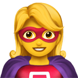 Apple design of the woman superhero emoji verson:ios 16.4