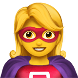 Apple design of the woman superhero emoji verson:ios 16.4