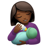 Apple design of the woman feeding baby: medium-dark skin tone emoji verson:ios 16.4