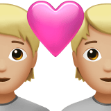 Apple design of the couple with heart: medium-light skin tone emoji verson:ios 16.4