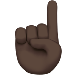 Apple design of the index pointing up: dark skin tone emoji verson:ios 16.4