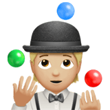 Apple design of the person juggling: medium-light skin tone emoji verson:ios 16.4