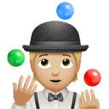 Apple design of the person juggling: medium-light skin tone emoji verson:ios 16.4