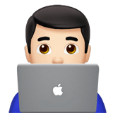 Apple design of the man technologist: light skin tone emoji verson:ios 16.4