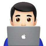 Apple design of the man technologist: light skin tone emoji verson:ios 16.4