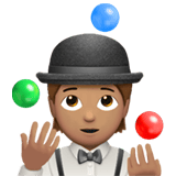 Apple design of the person juggling: medium skin tone emoji verson:ios 16.4