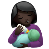 Apple design of the woman feeding baby: dark skin tone emoji verson:ios 16.4