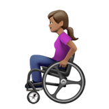 Apple design of the woman in manual wheelchair: medium skin tone emoji verson:ios 16.4