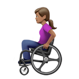 Apple design of the woman in manual wheelchair: medium skin tone emoji verson:ios 16.4