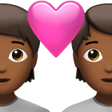 Apple design of the couple with heart: medium-dark skin tone emoji verson:ios 16.4