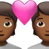 Apple design of the couple with heart: medium-dark skin tone emoji verson:ios 16.4