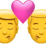 Apple design of the kiss: man man emoji verson:ios 16.4
