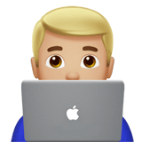 Apple design of the man technologist: medium-light skin tone emoji verson:ios 16.4