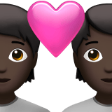 Apple design of the couple with heart: dark skin tone emoji verson:ios 16.4