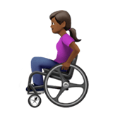 Apple design of the woman in manual wheelchair: medium-dark skin tone emoji verson:ios 16.4
