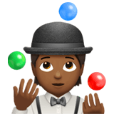 Apple design of the person juggling: medium-dark skin tone emoji verson:ios 16.4