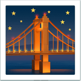 Apple design of the bridge at night emoji verson:ios 16.4