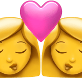Apple design of the kiss: woman woman emoji verson:ios 16.4