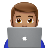 Apple design of the man technologist: medium skin tone emoji verson:ios 16.4