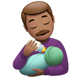 Apple design of the man feeding baby: medium skin tone emoji verson:ios 16.4