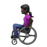 Apple design of the woman in manual wheelchair: dark skin tone emoji verson:ios 16.4