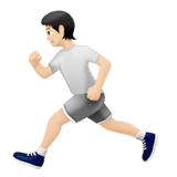 Apple design of the person running: light skin tone emoji verson:ios 16.4