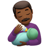 Apple design of the man feeding baby: medium-dark skin tone emoji verson:ios 16.4