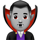 Apple design of the man vampire: medium-light skin tone emoji verson:ios 16.4