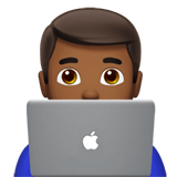 Apple design of the man technologist: medium-dark skin tone emoji verson:ios 16.4