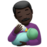 Apple design of the man feeding baby: dark skin tone emoji verson:ios 16.4