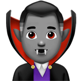 Apple design of the man vampire: medium skin tone emoji verson:ios 16.4