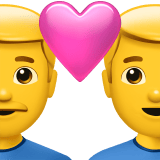 Apple design of the couple with heart: man man emoji verson:ios 16.4