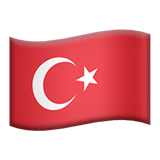 Apple design of the flag: Turkey emoji verson:ios 16.4