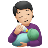Apple design of the person feeding baby: light skin tone emoji verson:ios 16.4