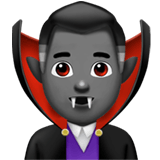Apple design of the man vampire: medium-dark skin tone emoji verson:ios 16.4