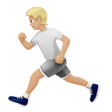 Apple design of the person running: medium-light skin tone emoji verson:ios 16.4