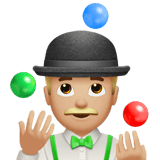 Apple design of the man juggling: medium-light skin tone emoji verson:ios 16.4