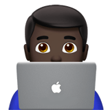 Apple design of the man technologist: dark skin tone emoji verson:ios 16.4