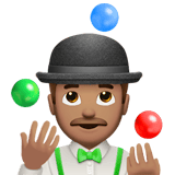 Apple design of the man juggling: medium skin tone emoji verson:ios 16.4