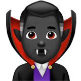 Apple design of the man vampire: dark skin tone emoji verson:ios 16.4