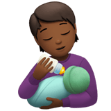 Apple design of the person feeding baby: medium-dark skin tone emoji verson:ios 16.4