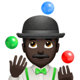 Apple design of the man juggling: dark skin tone emoji verson:ios 16.4