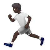 Apple design of the person running: dark skin tone emoji verson:ios 16.4